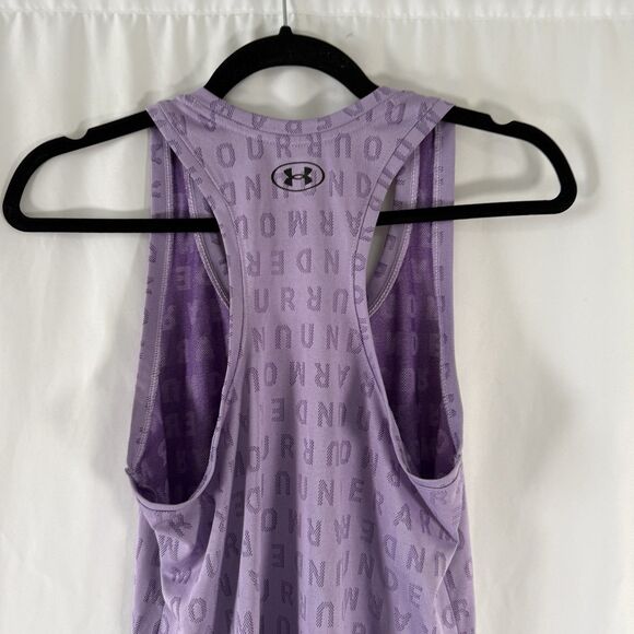 Under Armour Tank Top Women's Small Purple Racerback Sleeveless Logo Print - Picture 7 of 8